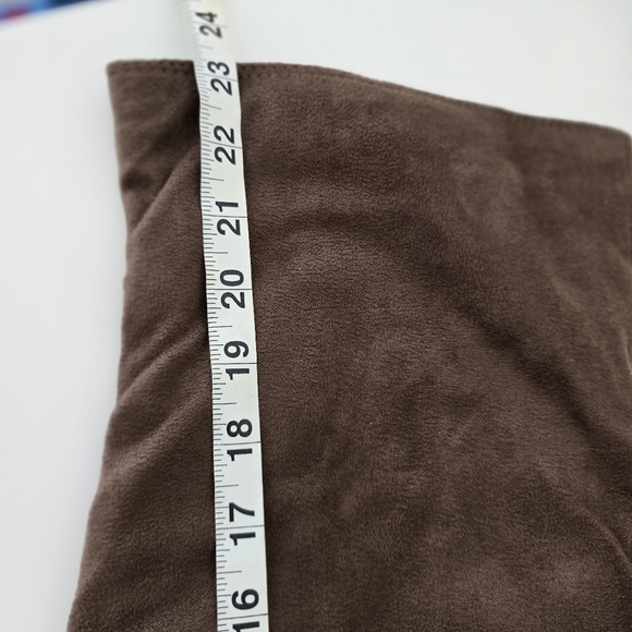 JC Brown Faux Suede Ladder Side Cut Out Knee High Boots 8.5 Low Heel - Picture 11 of 12